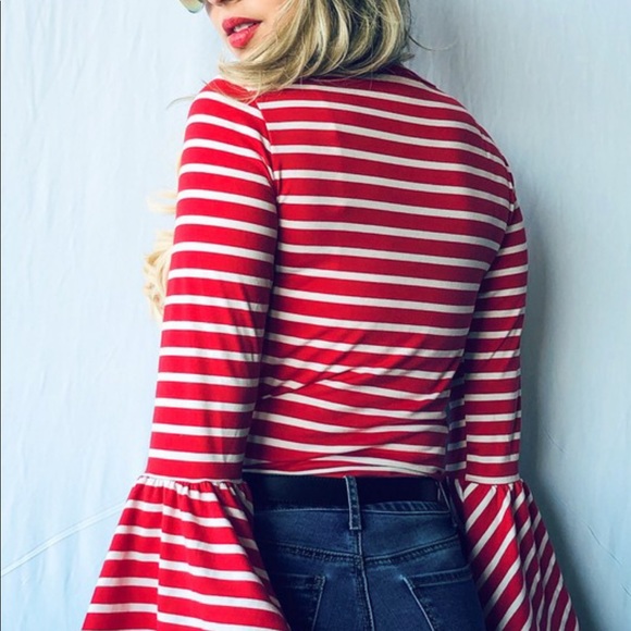 Red & White Stripe Top - Picture 3 of 4